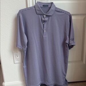 Classic Striped Polo Shirt - Purple and Gray